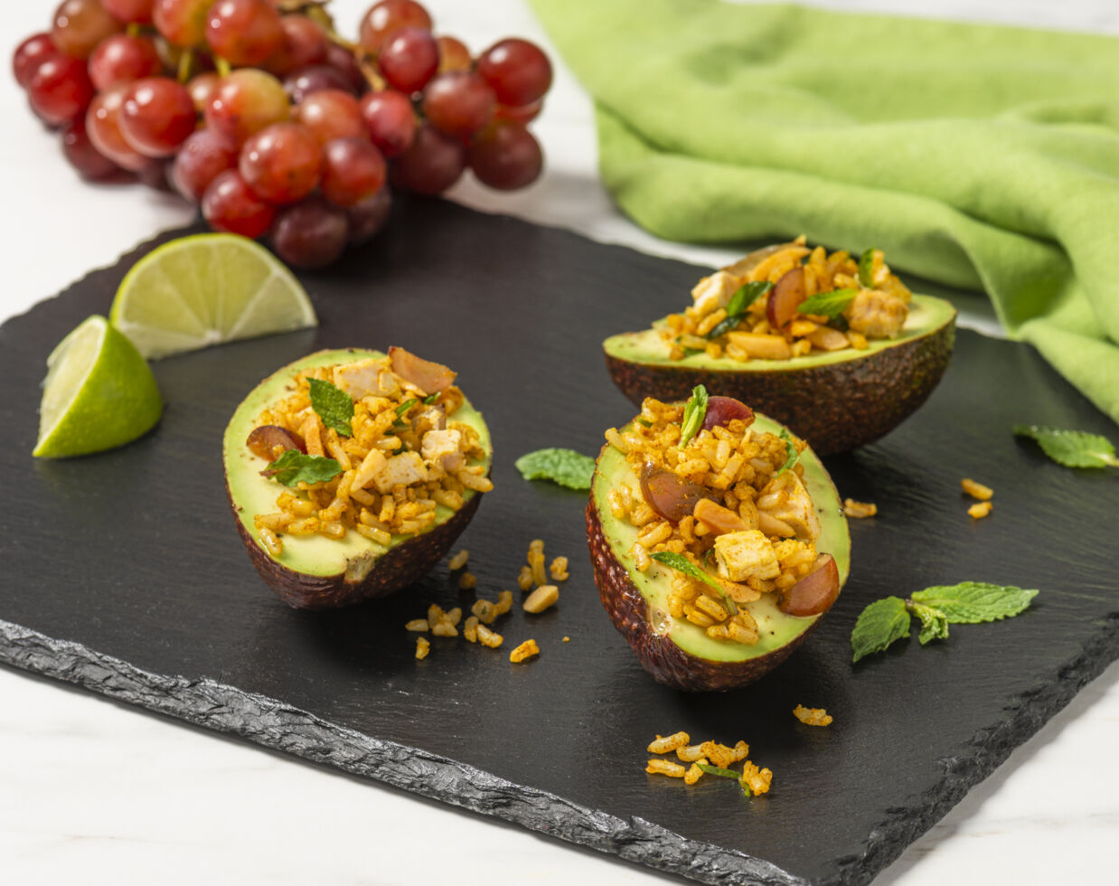Curried Brown Rice Stuffed Avocado