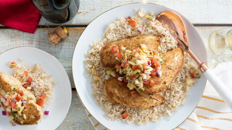 Cumin Rubbed Chicken with Artichoke Salsa