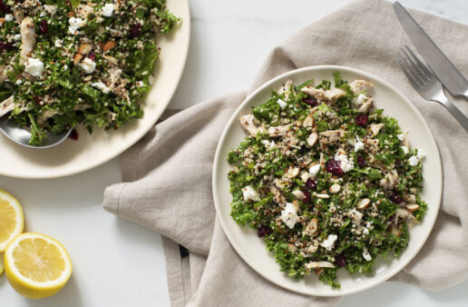 Kale and quinoa power salad with chicken