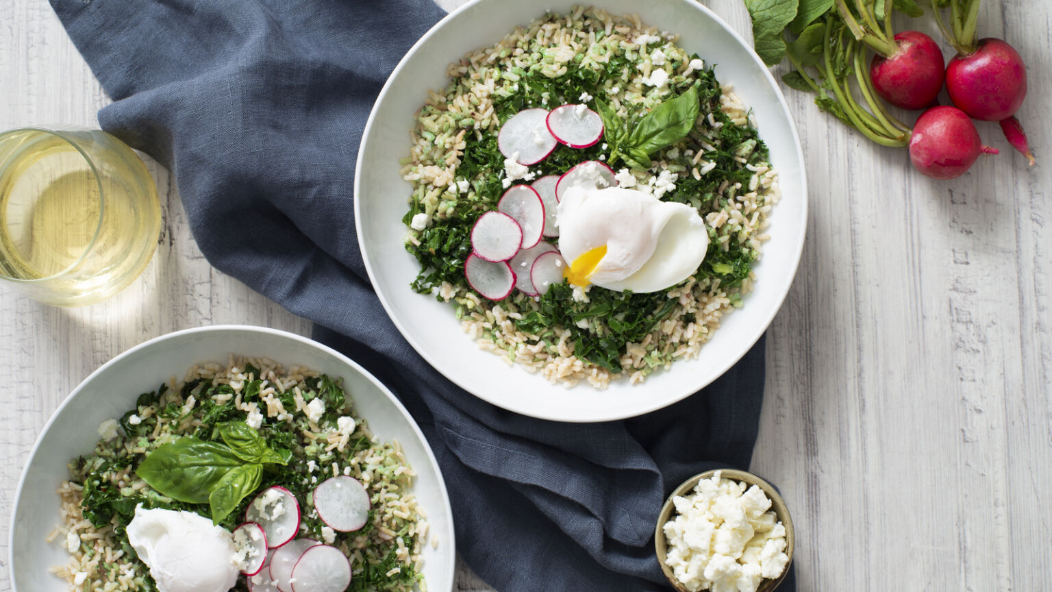 Arugula and Rice Walnut Pesto Bowl