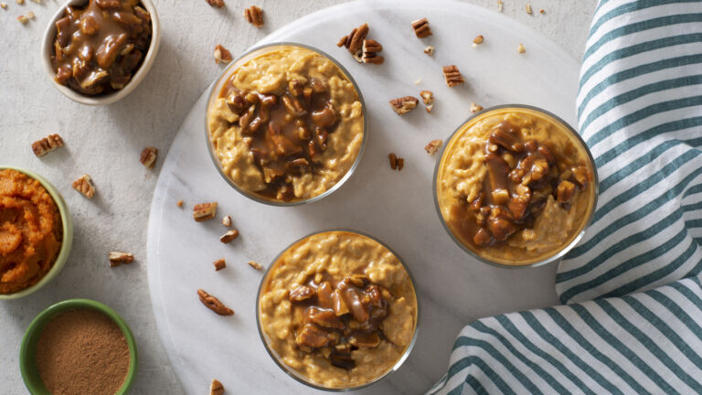 Pecan Praline Pumpkin Rice Pudding
