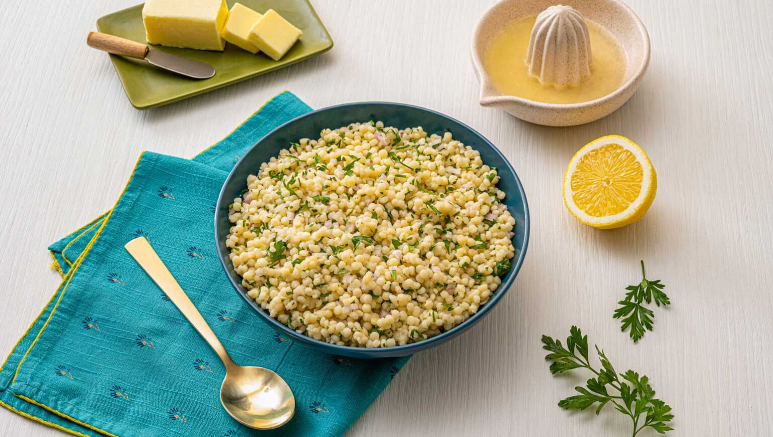 Simple Lemon Butter Pearl Couscous