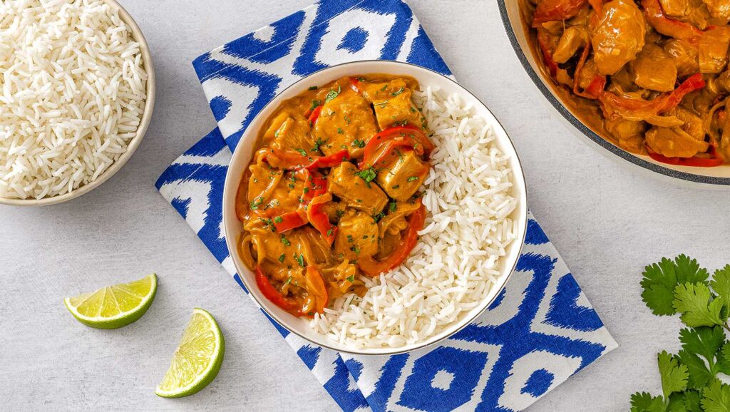 coconut chicken rice bowl