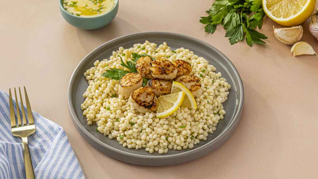 Seared Scallops and Pearl Couscous