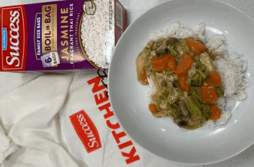 one pot chicken and veggie backe with jasmine rice